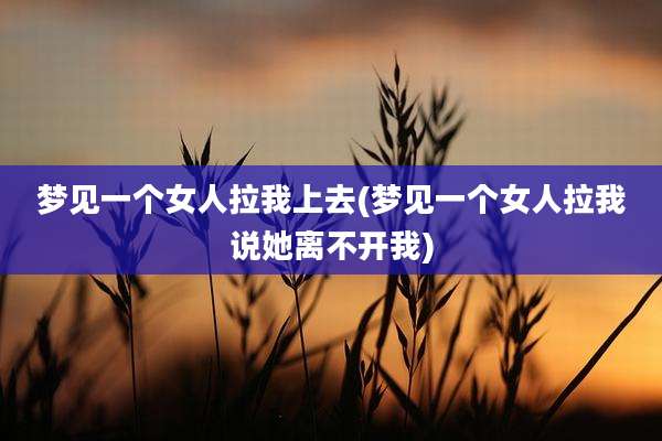 梦见一个女人拉我上去(梦见一个女人拉我说她离不开我)
