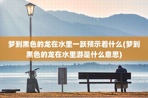 梦到黑色的龙在水里一跃预示着什么(梦到黑色的龙在水里游是什么意思)