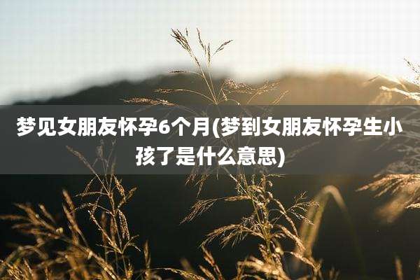 梦见女朋友怀孕6个月(梦到女朋友怀孕生小孩了是什么意思)