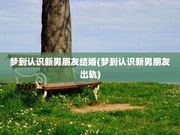 梦到认识新男朋友结婚(梦到认识新男朋友出轨)