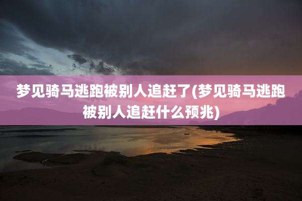 梦见骑马逃跑被别人追赶了(梦见骑马逃跑被别人追赶什么预兆)