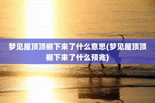 梦见屋顶顶棚下来了什么意思(梦见屋顶顶棚下来了什么预兆)