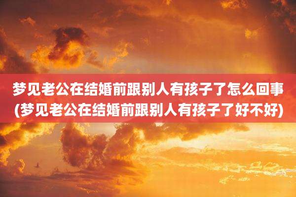 梦见老公在结婚前跟别人有孩子了怎么回事(梦见老公在结婚前跟别人有孩子了好不好)