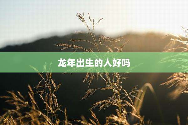 龙年出生的人好吗