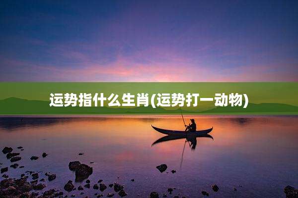 运势指什么生肖(运势打一动物)