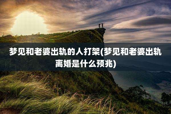 梦见和老婆出轨的人打架(梦见和老婆出轨离婚是什么预兆)