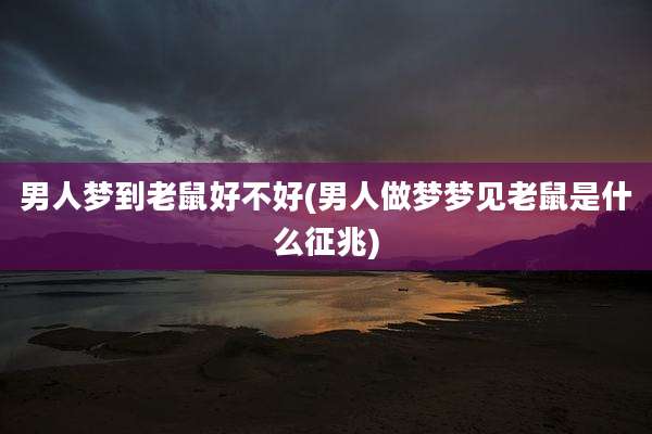 男人梦到老鼠好不好(男人做梦梦见老鼠是什么征兆)