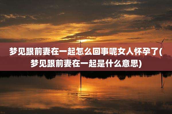 梦见跟前妻在一起怎么回事呢女人怀孕了(梦见跟前妻在一起是什么意思)