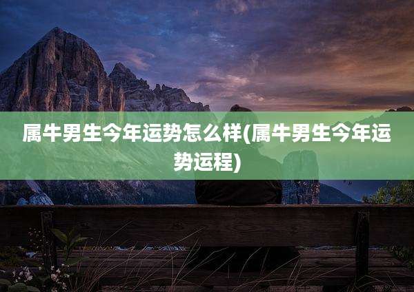 属牛男生今年运势怎么样(属牛男生今年运势运程)