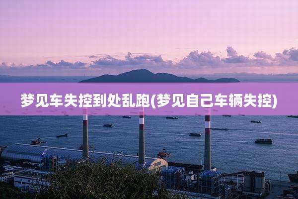 梦见车失控到处乱跑(梦见自己车辆失控)