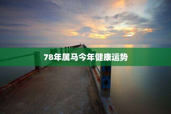 78年属马今年健康运势