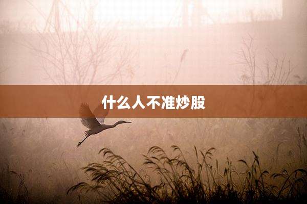 什么人不准炒股
