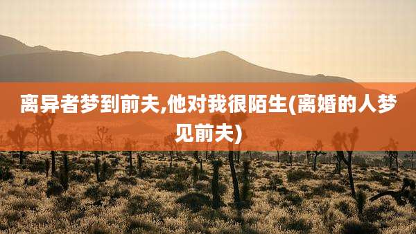 离异者梦到前夫,他对我很陌生(离婚的人梦见前夫)