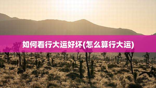 如何看行大运好坏(怎么算行大运)