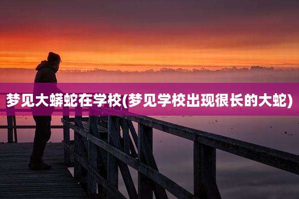 梦见大蟒蛇在学校(梦见学校出现很长的大蛇)