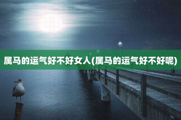 属马的运气好不好女人(属马的运气好不好呢)