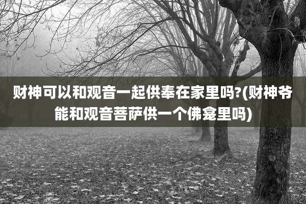 财神可以和观音一起供奉在家里吗?(财神爷能和观音菩萨供一个佛龛里吗)