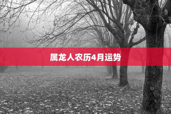 属龙人农历4月运势