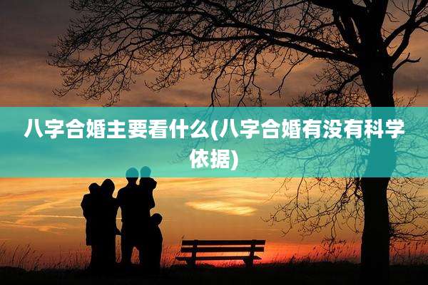 八字合婚主要看什么(八字合婚有没有科学依据)