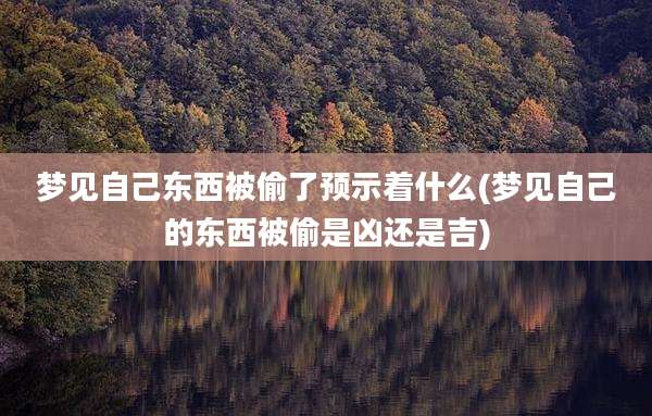 梦见自己东西被偷了预示着什么(梦见自己的东西被偷是凶还是吉)