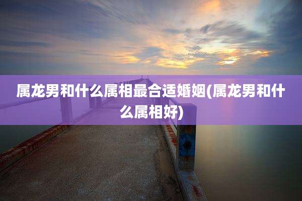 属龙男和什么属相最合适婚姻(属龙男和什么属相好)