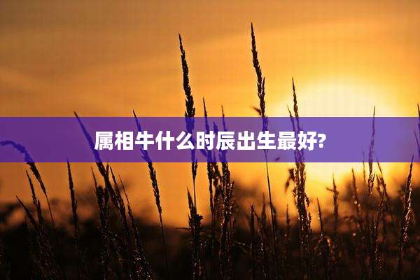 属相牛什么时辰出生最好?