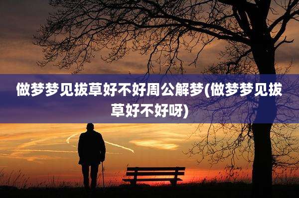 做梦梦见拔草好不好周公解梦(做梦梦见拔草好不好呀)