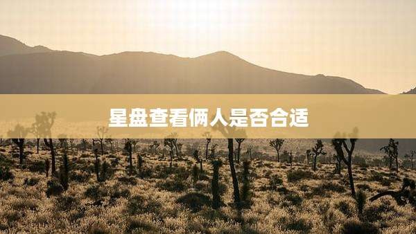 星盘查看俩人是否合适