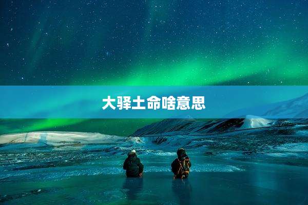 大驿土命啥意思