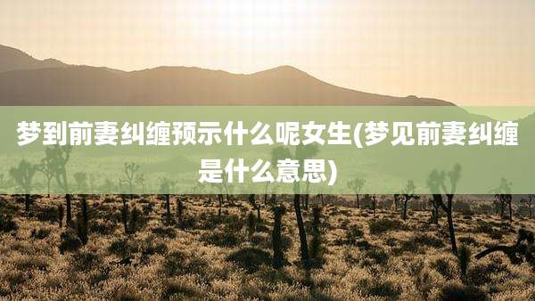 梦到前妻纠缠预示什么呢女生(梦见前妻纠缠是什么意思)