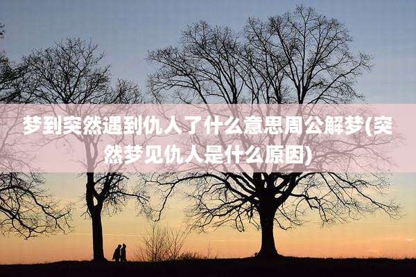 梦到突然遇到仇人了什么意思周公解梦(突然梦见仇人是什么原因)