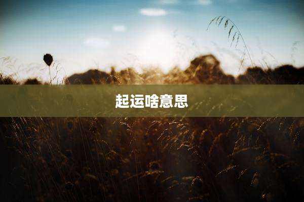 起运啥意思