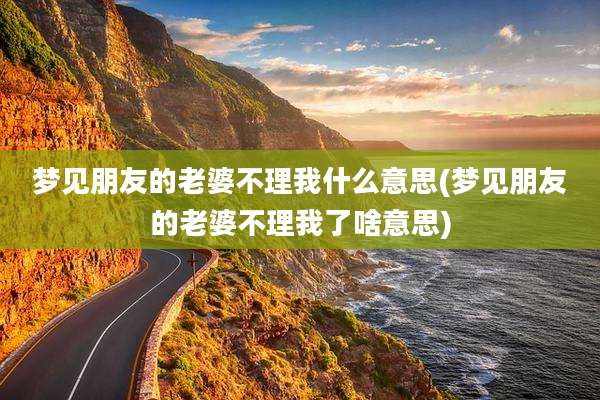 梦见朋友的老婆不理我什么意思(梦见朋友的老婆不理我了啥意思)
