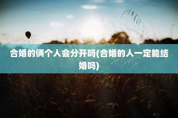 合婚的俩个人会分开吗(合婚的人一定能结婚吗)
