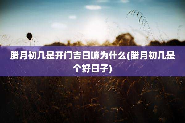 腊月初几是开门吉日嘛为什么(腊月初几是个好日子)