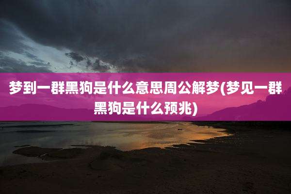 梦到一群黑狗是什么意思周公解梦(梦见一群黑狗是什么预兆)
