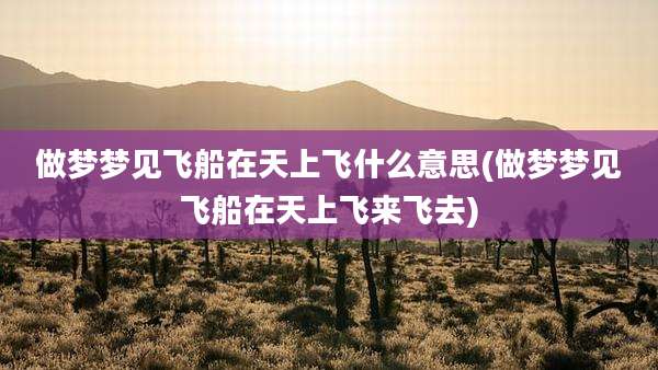 做梦梦见飞船在天上飞什么意思(做梦梦见飞船在天上飞来飞去)