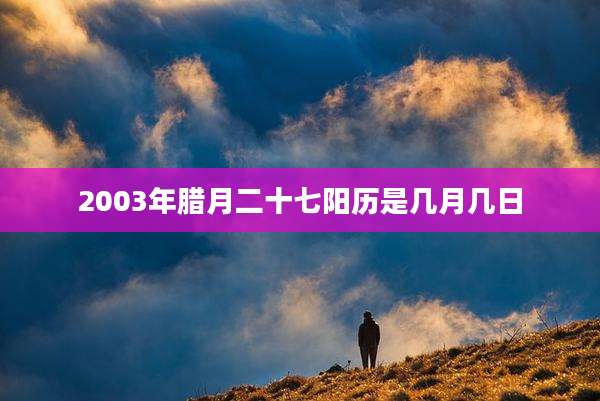 2003年腊月二十七阳历是几月几日