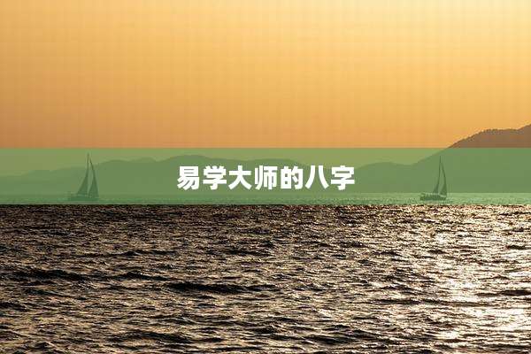 易学大师的八字