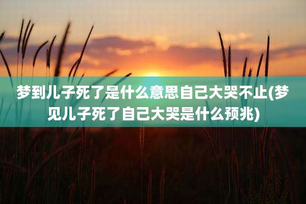 梦到儿子死了是什么意思自己大哭不止(梦见儿子死了自己大哭是什么预兆)