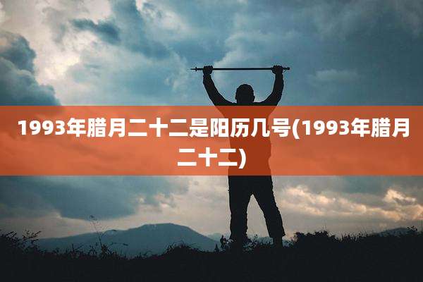 1993年腊月二十二是阳历几号(1993年腊月二十二)