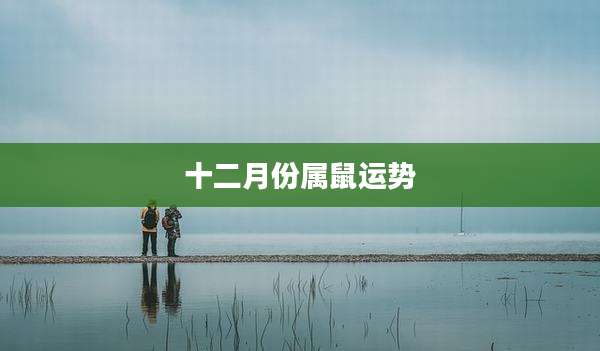 十二月份属鼠运势
