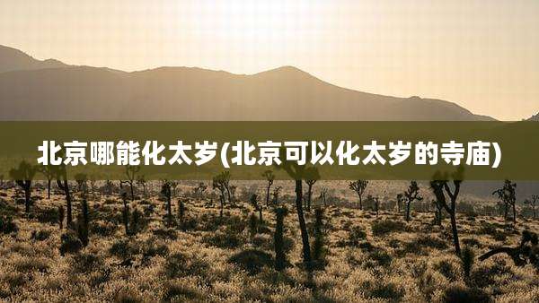北京哪能化太岁(北京可以化太岁的寺庙)