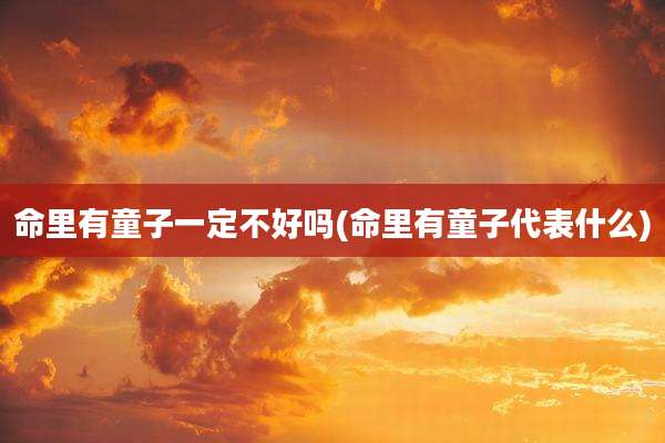 命里有童子一定不好吗(命里有童子代表什么)