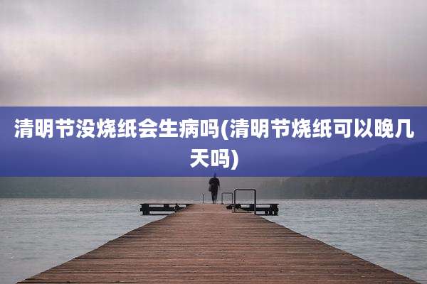 清明节没烧纸会生病吗(清明节烧纸可以晚几天吗)