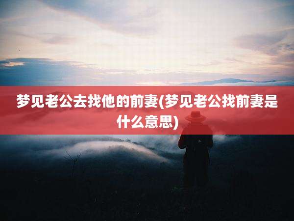 梦见老公去找他的前妻(梦见老公找前妻是什么意思)