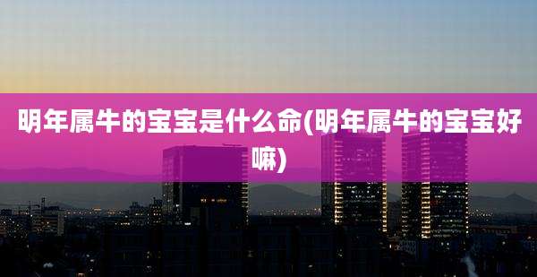 明年属牛的宝宝是什么命(明年属牛的宝宝好嘛)
