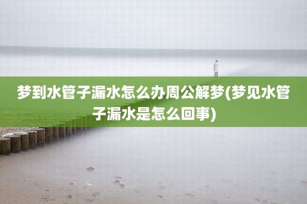 梦到水管子漏水怎么办周公解梦(梦见水管子漏水是怎么回事)