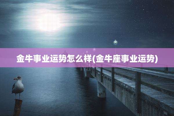 金牛事业运势怎么样(金牛座事业运势)