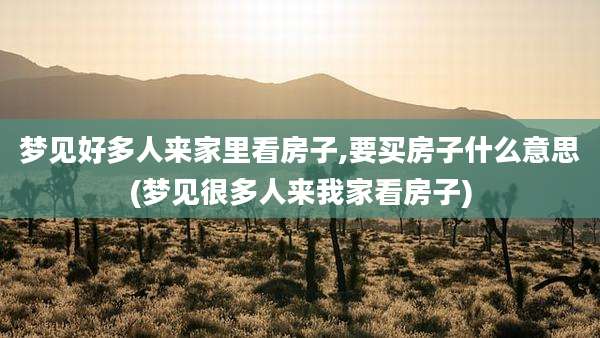 梦见好多人来家里看房子,要买房子什么意思(梦见很多人来我家看房子)